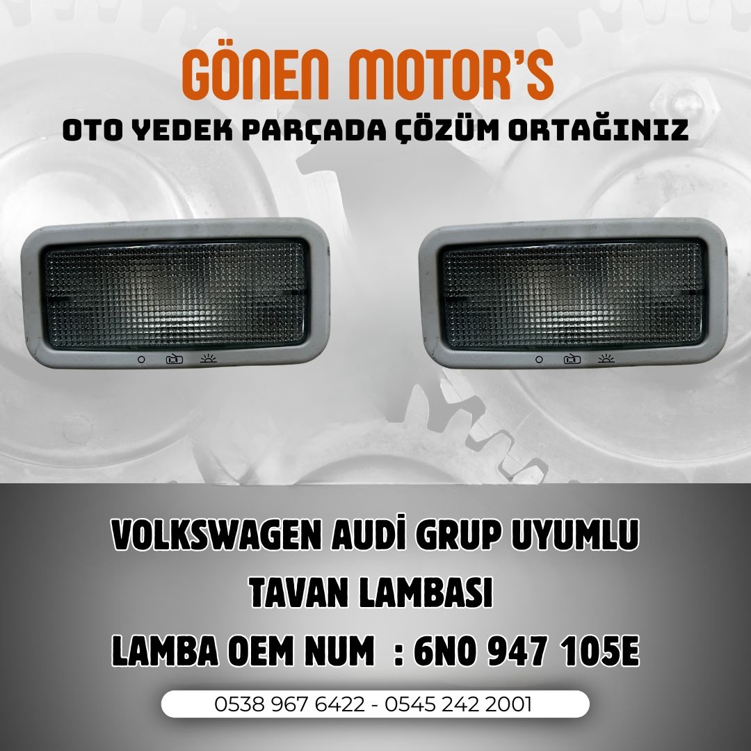 134 - 6N0 947 105 E Polo 1995–2001 Tavan Lambası | İç Aydınlatma Ünitesi