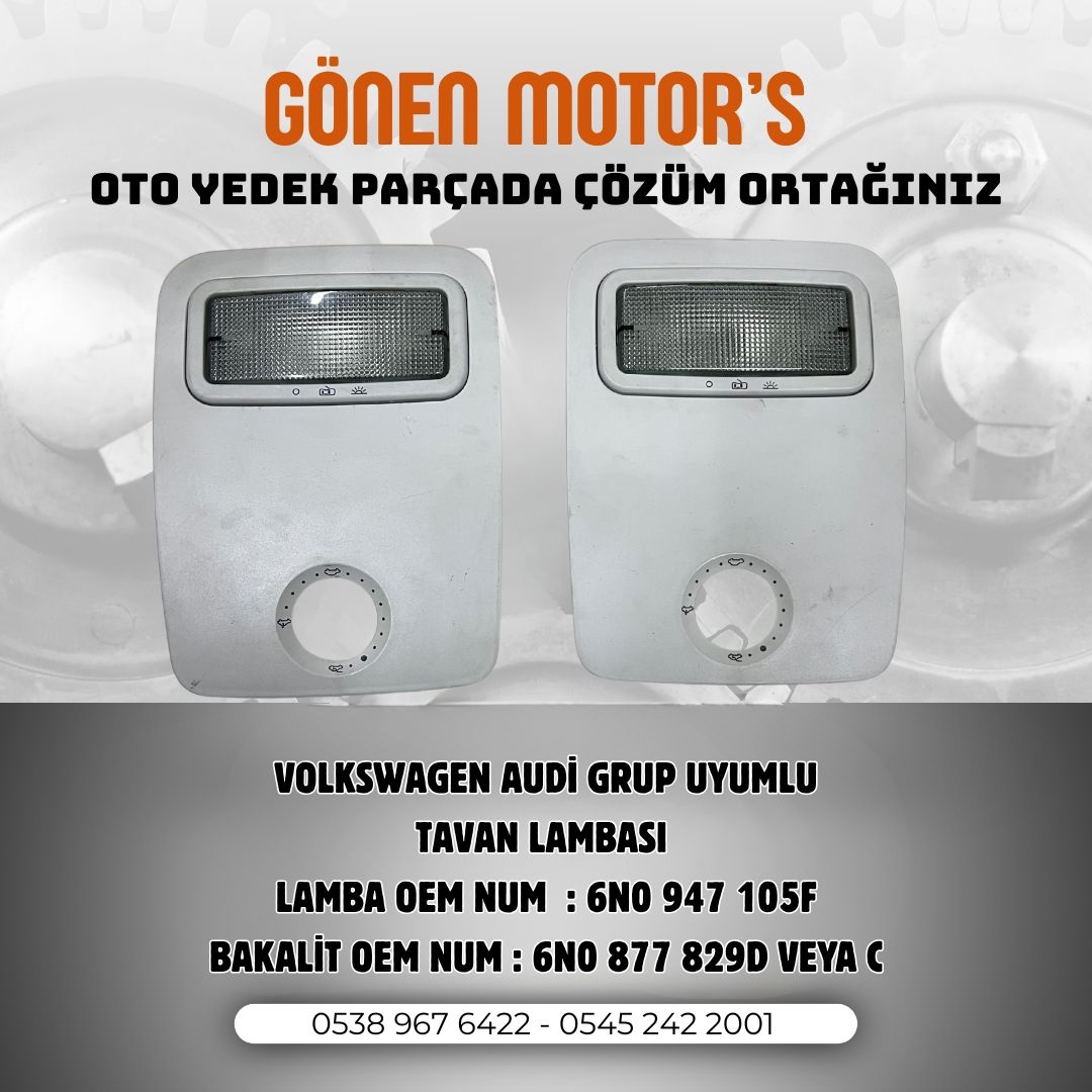 135 - 6N0 947 105F – 6N0 877 829D/C Polo Tavan Lambası ve Bakaliti | 6N – 6N2 Uyumlu