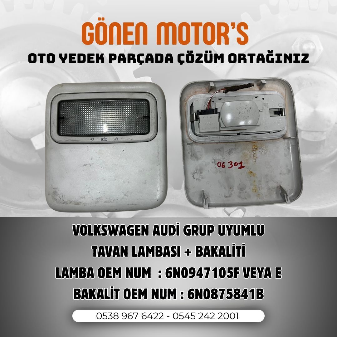 137 - 6N0 875 841 – 6N0 947 105F Polo Tavan Lambası ve Bakaliti | 6N – 6N2 Uyumlu İç Aydınlatma Seti