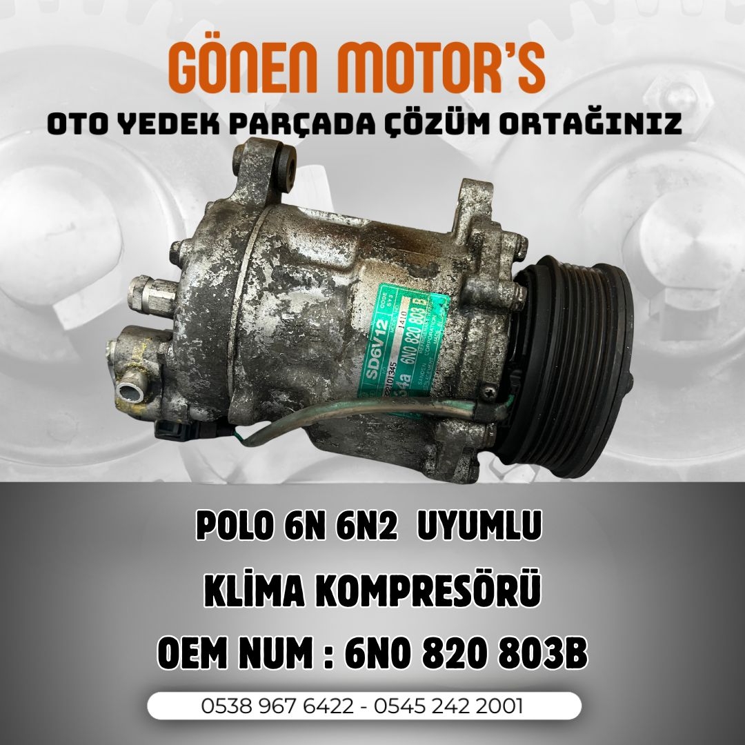 214 - 6N0 820 803B Klima Kompresörü – VW Polo OEM Uyumlu A/C Kompresörü