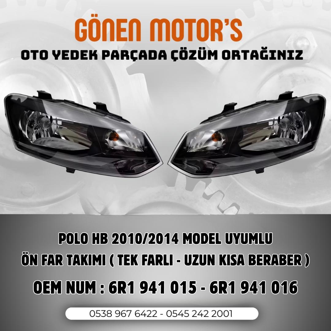 274 - 6R1 941 015 – 6R1 941 016 – VW Polo 2010/2014 Uyumlu Sağ Sol Far Takımı